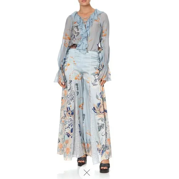 Camilla LACE UP SIDE FRASER FANTASIA Silk Pants $699